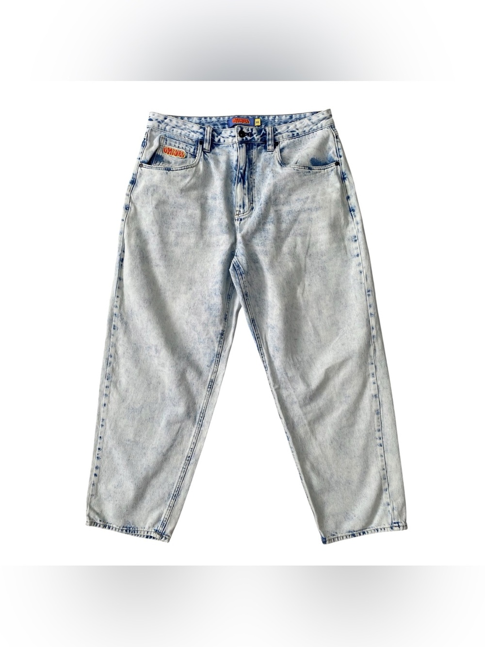 Empyre Men's Size 32 Baggy Loose Fit Skate Jeans Light Acid Wash Denim